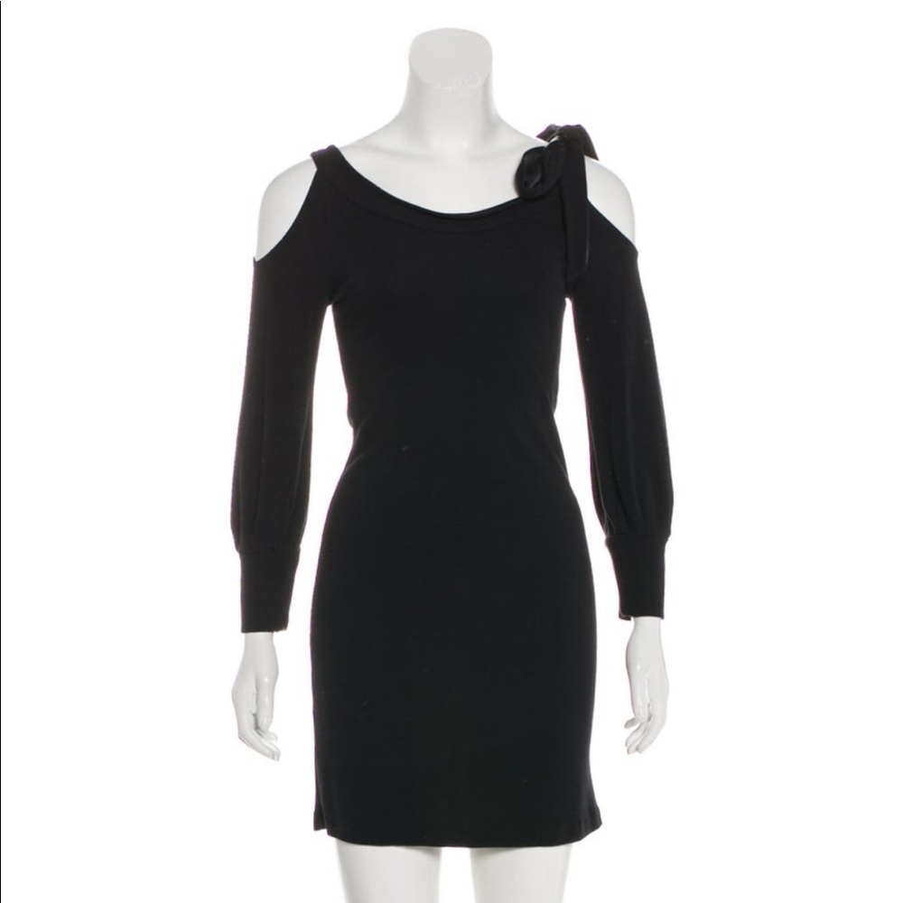 Theory Cold Shoulder Mini Dress (Size Petite)